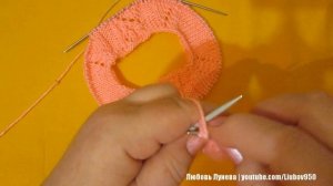 Узор Листья полосами (круговое вязание)