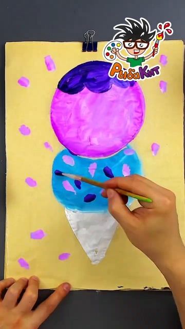 Как нарисовать мороженое рисуем красками гуашь #детские_песенки смотреть онлайн