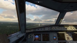 Посадка самолета A320 в игре Microsoft Flight Simulator