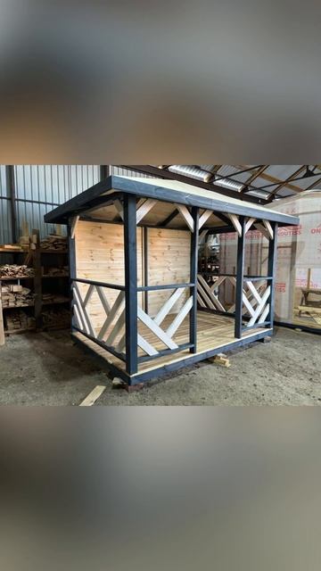 Беседка 3х2 с мягкой кровлей цвет белый с синим #каркас? смотреть онлайн