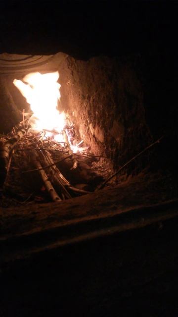 Живой Огонь горит от четвёртой партии дров Первого Ок?