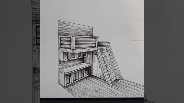 Эскиз летней кухни с балкончиком. смотреть онлайн