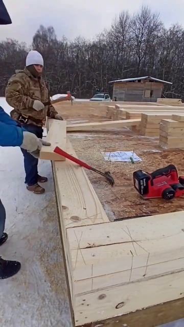 Жилая Баня 50м². Часть4. Разметка стоек. смотреть онлайн