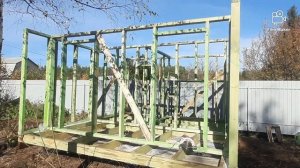 КАРКАСНАЯ БАНЯ 4 НА З,5 МЕТРА,БАНЯ БАРН ХАУС СВОИМИ РУКА