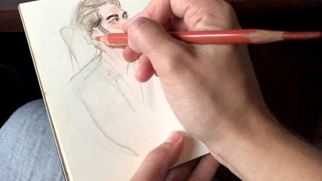 быстрый портрет цветными карандашами/quick sketch with colored pencils смотреть онлайн