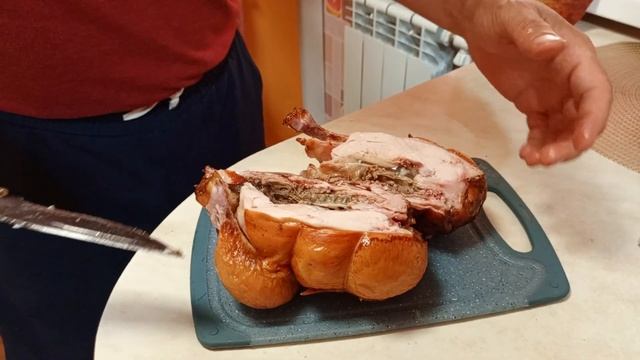 Моя первая курица горячего копчения.