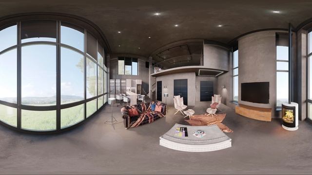 VR Проект | Зона отдыха с камином и баром.  VR Project | Relaxation A