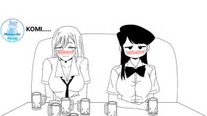 Коми Сан отжигает в кафе и целует Китагаву (анимация на русском)