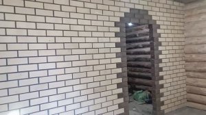 баня из бревна,перегородки из 1,5 го кирпича» кемма» дву?