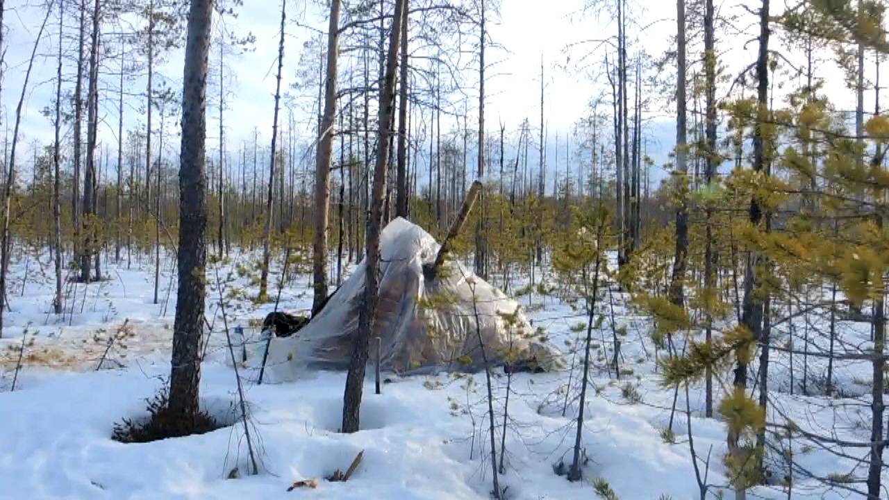Путешествие на самодельном снегоходе. Второй день.