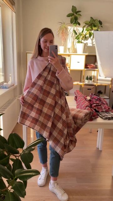 Фланель в клетку Мягкий бежевый #sewing #пошив #рукоделие