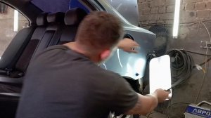 MITSUBISHI LANCER X замена порогов покраска, полировка фар в ?