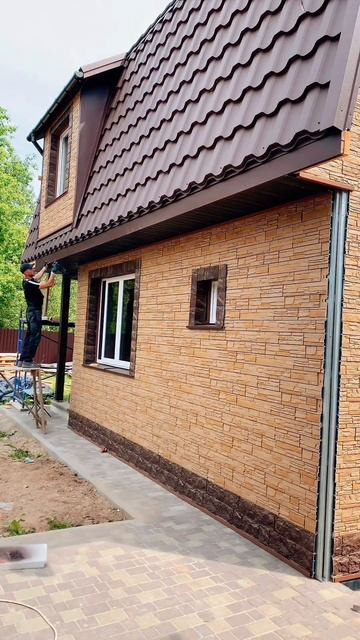Наружная отделка дома #навеснойфасад #откосынаокна #п? смотреть онлайн