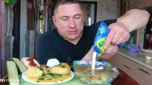 мукбанг/обжор/грибной суп,тефтели в подливе/