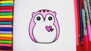 Как нарисовать кавайного хомяка