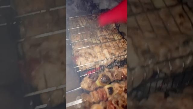 #Shashlik#snow #fun #winter...Шашлык на мангале. 🤤
