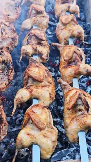 Перепела на мангале #вкусно #food #баранина #cooking #мясо #food