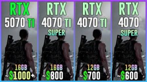 RTX 5070 TI vs RTX 4070 TI SUPER vs RTX 4070 TI vs RTX 4070 SUPER - Test in 20 Games