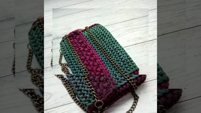 Вязаная сумочка из трикотажной пряжи/Bag made of knitting yarn смотреть онлайн