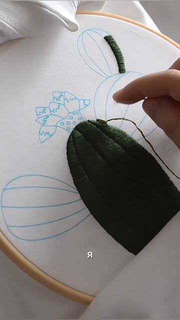 вышиваем футболку -нитиори- "Кактус" часть 20 смотреть онлайн