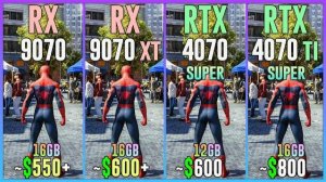 RX 9070 vs RX 9070 XT vs RTX 4070 SUPER vs RTX 4070 TI SUPER - Test in 25 Games