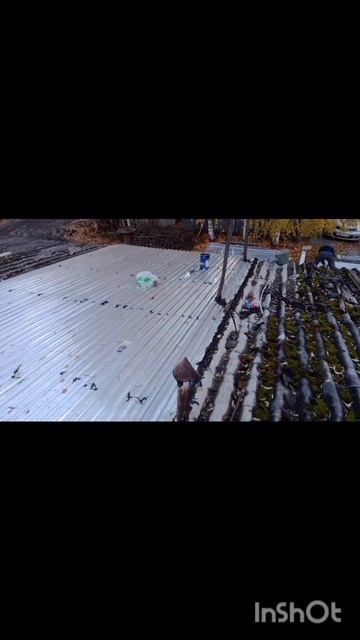 Новая крыша и новое освещение.#ремонтгаража