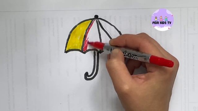 how to draw and Paint an umbrella Drawing painting and Coloring for kids and Toddlers/Зонтик смотреть онлайн