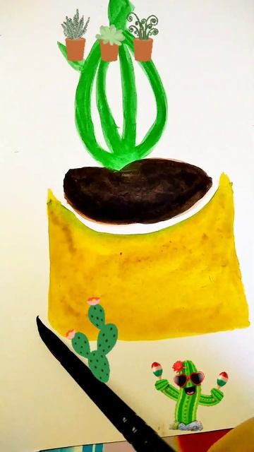 Как нарисовать кактусы? 3 вида кактусов. 🌵🌵🌵 🎨🎨🎨? смотреть онлайн