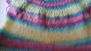 Платье-туника спицами на круглой кокетке для девочки 7-8 лет.