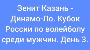 Зенит Казань - Динамо-Ло. Кубок России по волейболу среди мужчин. День 3.