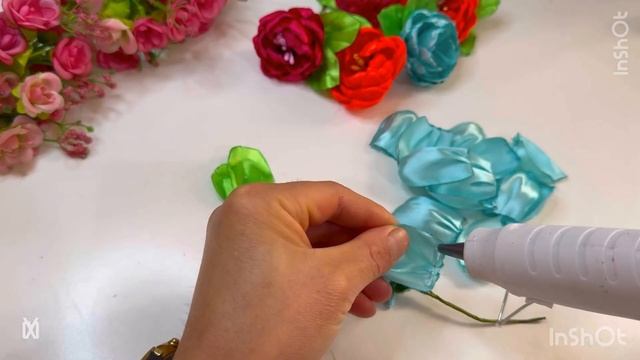 Пионы из атласных ленточек смотреть онлайн
