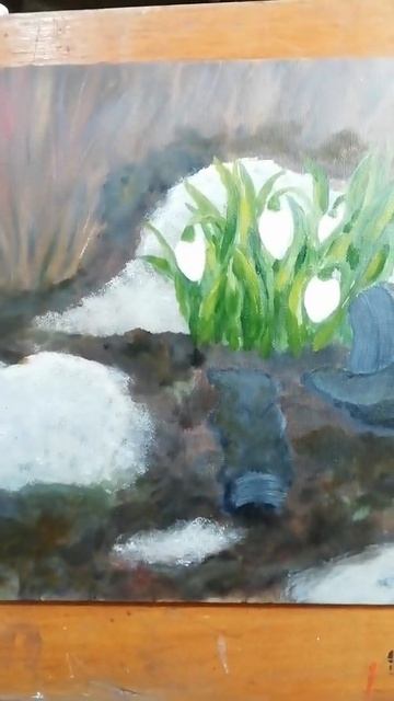 "Подснежники", 30х40 см, масло смотреть онлайн