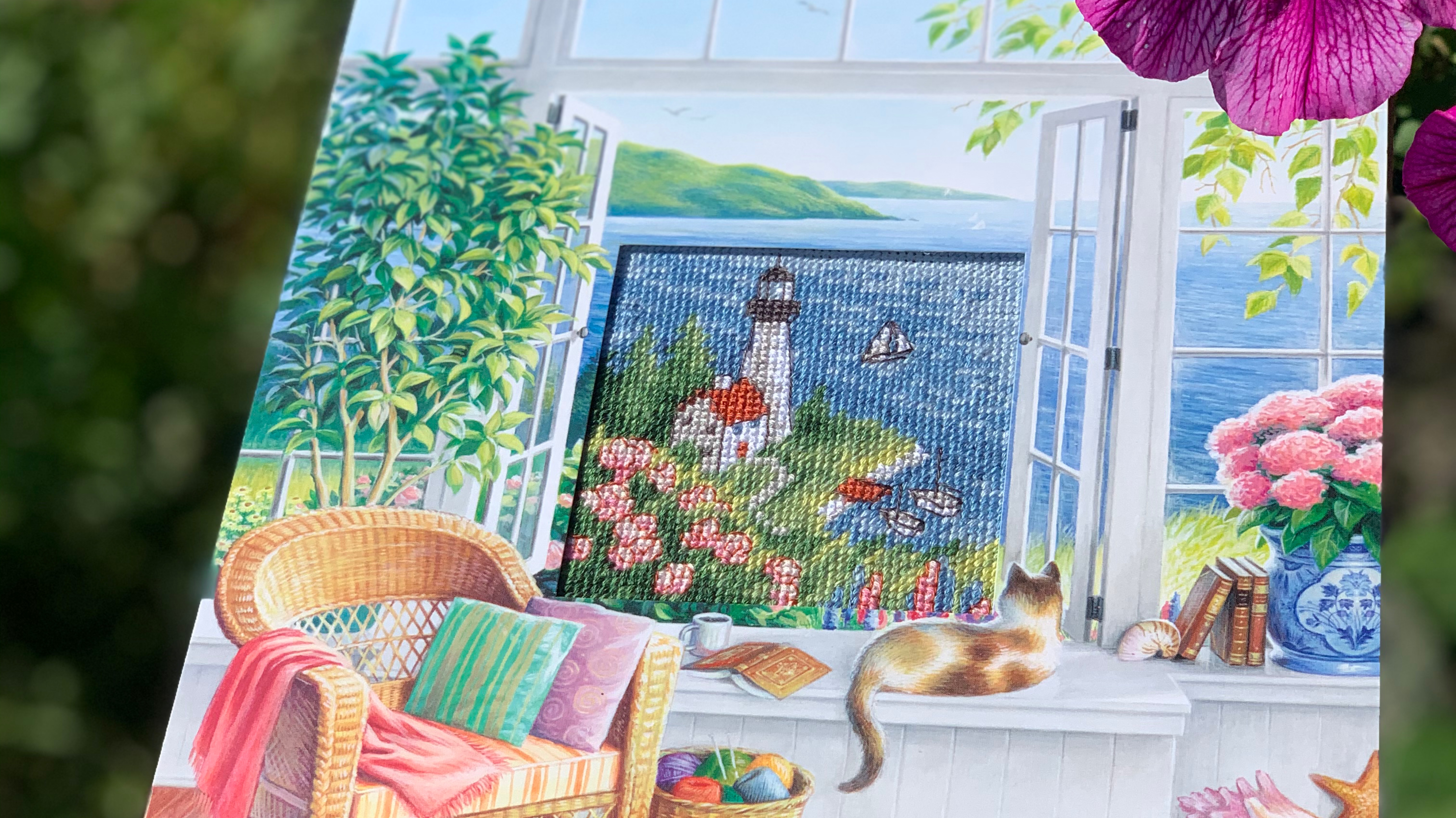 Вышивка крестом/Готовые работы:«Beach Tranquility» , «Village Serene», процессы и планы. 2020 г. смотреть онлайн