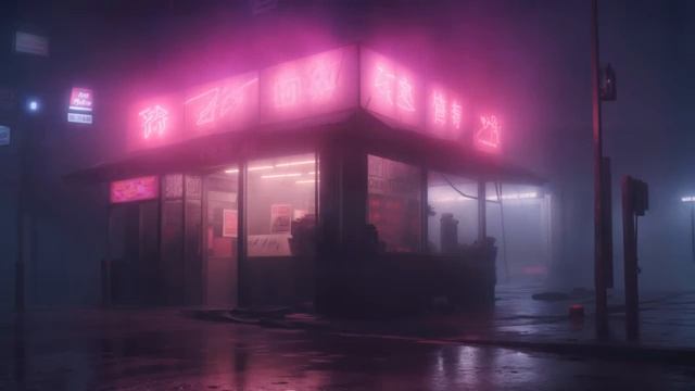 💿👽NOODLE BAR - SCI-FI Ambience - Calming Cyberpunk Ambient Music with Rain смотреть онлайн