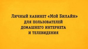 Единый личный кабинет  «Мой Билайн»