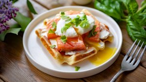 Венские вафли с лососем и яйцом Пашот - завтрак как в ресторане!