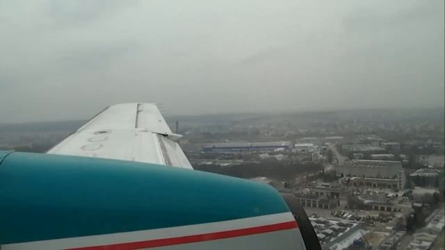 Заход на посадку во Львове на Saab-340