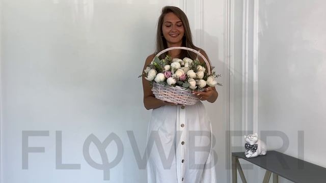 Пионы в корзине на сайте FlowBeri №3 смотреть онлайн