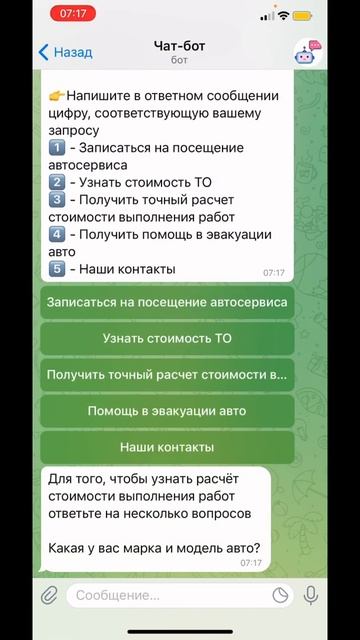 Чат-бот для автосервиса смотреть онлайн