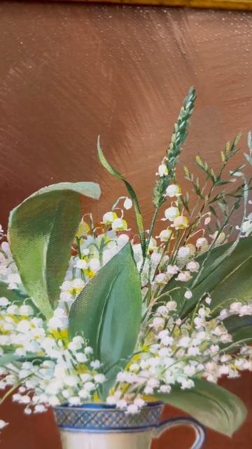 Картина маслом на холсте «Ландыши» 40х30. Цена 25.000 рубле смотреть онлайн