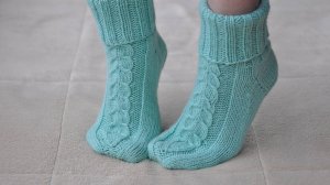Уютные домашние носки спицами.МК#вязание