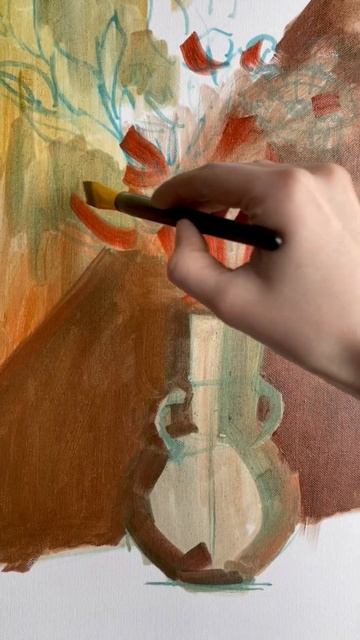 Букет с герберами #oilpainting #flowerpainting #paintingprocess смотреть онлайн