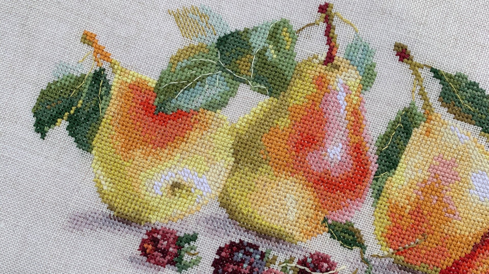 Вышивальный дневник:задания вышивальщицы часть #2, готовая работа »Груши» от «Алисы» 2020 г. смотреть онлайн