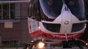 Санитарный вертолет BK-117 C2 посадка на площадку 7 ГКБ им.