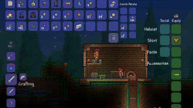 Terraria 2 часть, шахта, ресы, и много мобов))) смотреть онлайн
