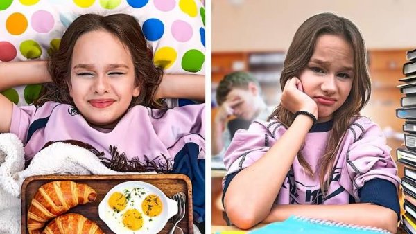 мой день на каникулах vs мой день в школе // eva mash