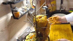 Курица с овощами на елочке в тандыре