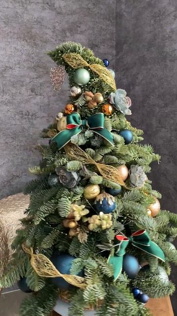 Авторская интерьерная ёлочка сине зеленая цветовая г? смотреть онлайн