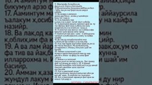 Мулк сураси ёдлаш учун матни. Mulk surasi yodlash uchun matni.