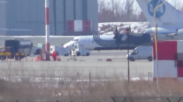Bombardier DHC8-400 "Аврора". Посадка и взлёт. Рейс Благовещенск смотреть онлайн